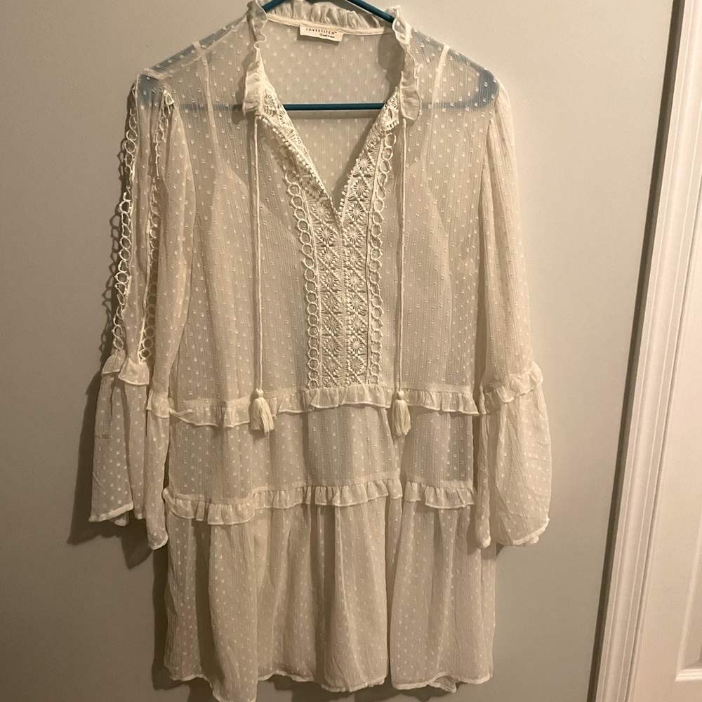 White Love Stitch Dress
